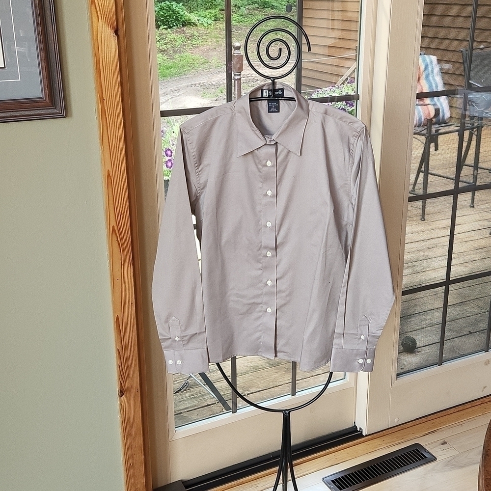 Hartwell Khaki Long Sleeve Casual‎ Button Down Sz. M Shirt